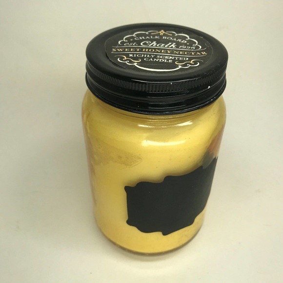 Chalk Board Candle Sweet Honey Nectar Glass Jar Ball DW Home - Picture 3 of 8